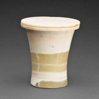 Oil Jar with Lid, Middle Kingdom, Dynasty 12 (about 1976–1794 BC), Egyptian, Egypt, Stone, a (jar):