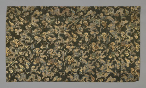 Kesa, late Edo period (1789–1868), early 19th century, Japan, silk and gilt-paper, compound satin
