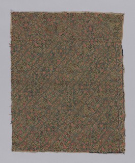 Fragment (Dress Fabric), 18th century, Iran (Persia), Persia, tapestry stitch, silk, 74.5 x 60 cm