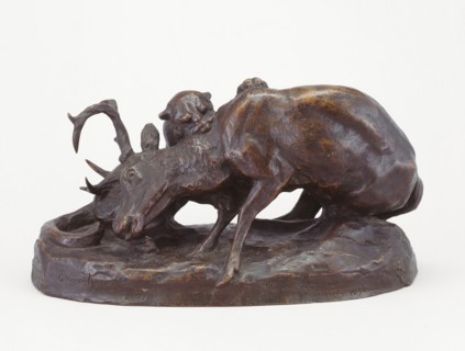 Locked in Death (Bear and Panther), Modeled 1896, cast 1896/99, Edward Kemeys, American, 1843–1907,