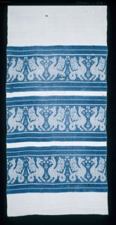 Towel, 15th century, Italy, Perugia, Perúgia, Linen, bands of weft-float faced diamond twill weave,