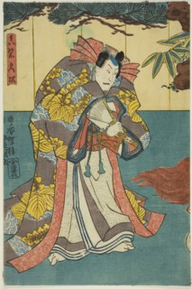 The actor Ichikawa Danjuro VIII as Mashiba Hisatsugu, 1851, Utagawa Kunisada I (Toyokuni III),