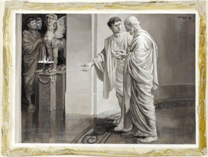 He Met Within the Murmurous Vestibule, His Young Disciple, 1885, Will Hicock Low, American,