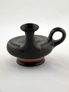 Guttus (Pouring Vessel), About 330/300 BC, Greek, Apulia, Italy, Cales, terracotta, decorated in