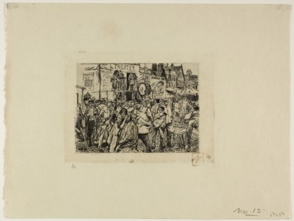 An Illustration, 1883, Robert Frederick Blum, American, 1857-1903, United States, Etching on cream