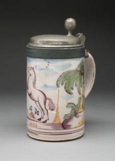 Tankard, c. 1777, Germany, Magdeburg, Magdeburg, Tin-glazed earthenware (faience) and pewter, H. 22