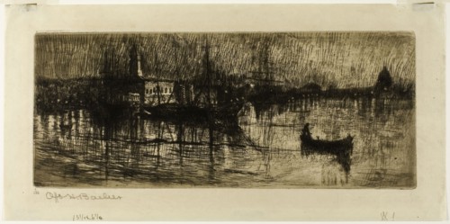 Rainy Night, 1880/ 1882, Otto Henry Bacher, American, 1856-1909, United States, Etching on cream