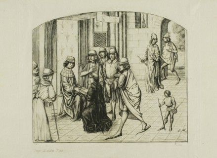 The Printer Valère Maxime being Presented to King Louis XI, 1860, Charles Meryon (French,