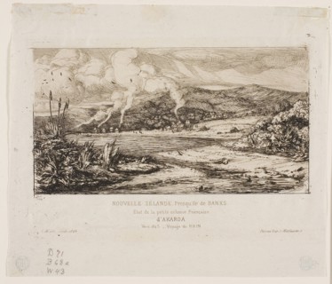 The Little French Colony at Akaroa, 1845, 1865, Charles Meryon, French, 1821-1868, France, Etching