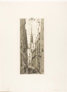 Chantrey Street, Paris, 1862, Charles Meryon, French, 1821-1868, France, Etching on ivory laid