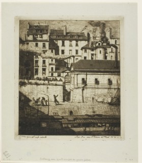The Mortuary, Paris, 1854, Charles Meryon, French, 1821-1868, France, Etching and drypoint in warm