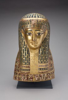 Mummy Mask, Late Ptolemaic Period-early Roman Period, 1st century BC, Egyptian, Egypt, Cartonnage,