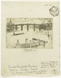 Vauxhall Bridge, 1893, Joseph Pennell, American, 1857-1926, United States, Etching on ivory laid