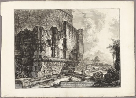 View of the Remains of the Tomb of the Plautii on the Via Tiburtina, near the Ponte Lugano, two