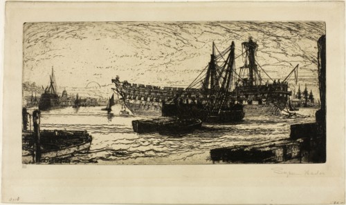 Breaking Up of the Agamemnon, No. 1, 1870, Francis Seymour Haden, English, 1818-1910, England,