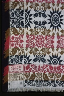 Coverlet, 1839, John B. Welty (America, 1792-1841), United States, Maryland, Washington County,