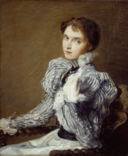 The Grey Bodice, 1898, Julian Alden Weir, American, 1852–1919, United States, Oil on canvas, 76.8 ×