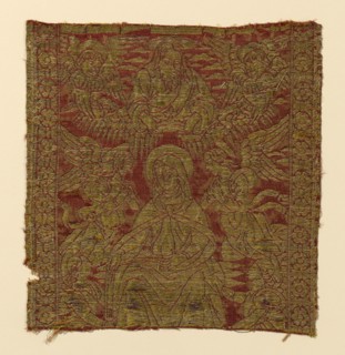 Fragment (From an Orphrey Band), 15th century, Italy, Florence, Florence, Silk and gold gilt strip