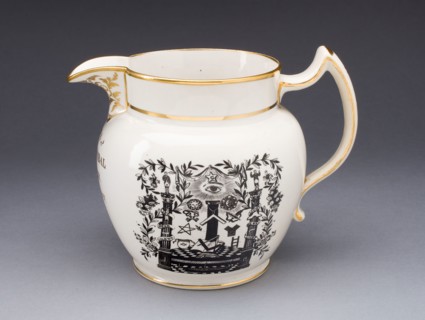 Jug with Masonic Iconography, 1824, Manufacturer: Spode Pottery & Porcelain Factory, English,