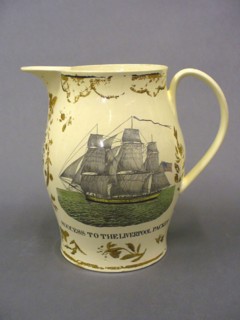 Jug, 1800/10, Herculaneum Pottery, English, 1796–1840, Made for the American market, Liverpool,