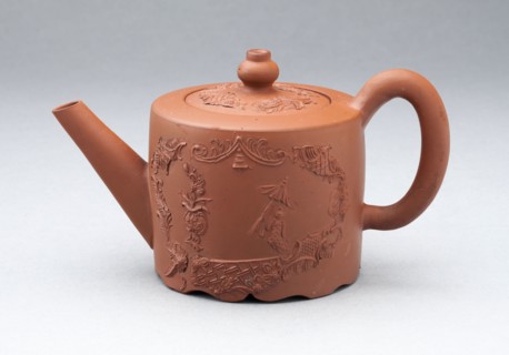 Teapot, c. 1760, England, Staffordshire, Staffordshire, Earthenware (redware), 14.6 x 7.6 cm (5 3/4