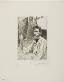 August Saint Gaudens I, 1898, Anders Zorn, Swedish, 1860-1920, Sweden, Etching on ivory laid paper,