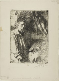 Self-Portrait with Model II, 1899, Anders Zorn, Swedish, 1860-1920, Sweden, Etching on ivory wove