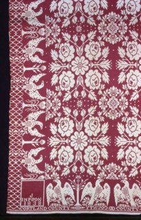 Coverlet, 1838, Jacob Impson (American, c. 1802, 1869), United States, New York, Cortland County,