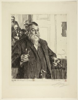 A Toast II, 1893, Anders Zorn, Swedish, 1860-1920, Sweden, Etching on cream laid paper, 300 x 259