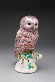 Owl, c. 1760, Bow Porcelain Factory, London, England, 1744-1775, Bow, Soft-paste porcelain,