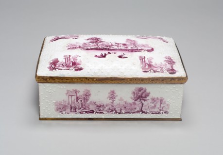 Casket, 1750/99, England, Battersea, Battersea, Metal and enamel, Overall: 4.9 × 19.1 × 11.4 cm (1