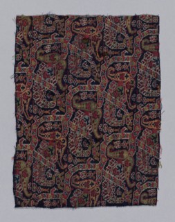 Fragment (From a shawl), 1850/99, Iran (Persia), Iran, Wool, 32.7 x 25.6 cm (12 7/8 x 9 3/4 in.)