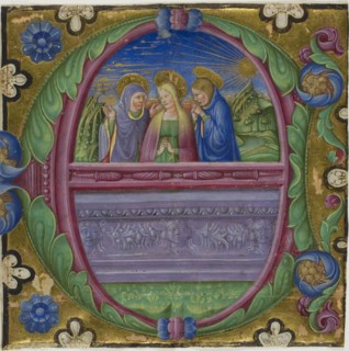 The Three Marys at the Tomb in a Historiated Initial E from a Choirbook, 1470/80, Italian