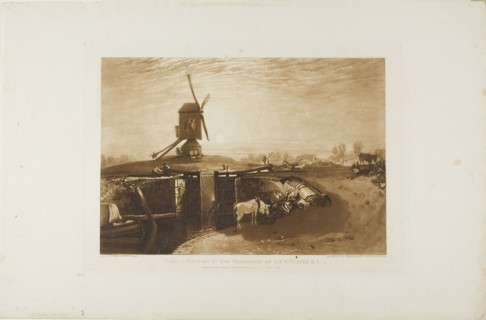 Windmill and Lock, plate 27 from Liber Studiorum, published June 1, 1811, Joseph Mallord William