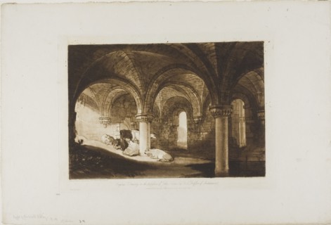 Crypt of Kirkstall Abbey, plate 39 from Liber Studiorum, published February 11, 1812, Joseph