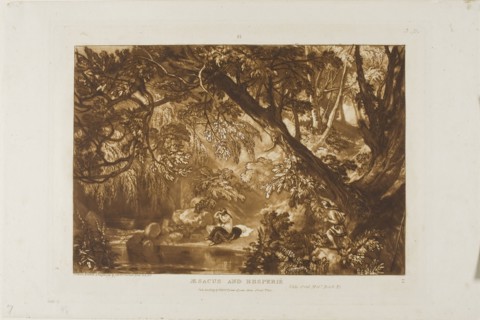 Aesacus and Hesperie, plate 66 from Liber Studiorum, published January 1, 1819, Joseph Mallord