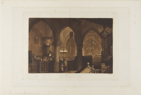 Interior of a Church, plate 70 from Liber Studiorum, published January 1, 1816, Joseph Mallord