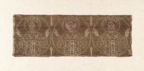 Fragment, 16th century, Armenia, Armenia, Silk and gilt-metal-strip-wrapped silk, warp-float faced