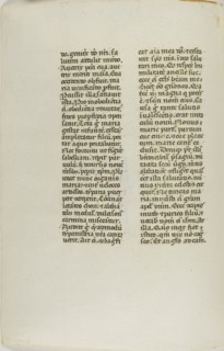 Illuminated Manuscript Leaf, c. 1450, Italian, Italy, Manuscript cutting with round gothic