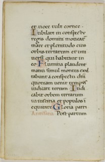 Illuminated Manuscript Leaf, c. 1450, Italian, Italy, Manuscript cutting with roman small letter