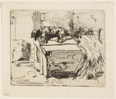 The Dog on the Kennel, 1858, James McNeill Whistler, American, 1834-1903, United States, Etching in