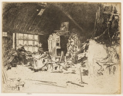 The Smithy, 1880, James McNeill Whistler, American, 1834-1903, United States, Etching and drypoint