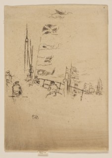 Bunting, 1887, James McNeill Whistler, American, 1834-1903, United States, Etching and drypoint