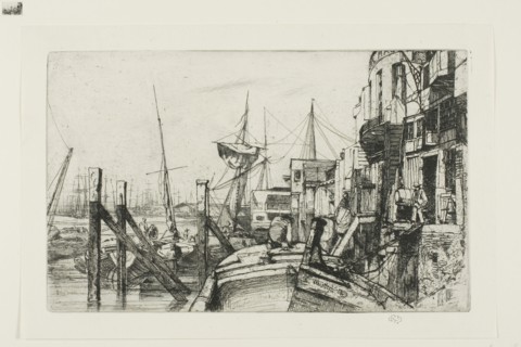 Limehouse, 1859, James McNeill Whistler, American, 1834-1903, United States, Etching and drypoint