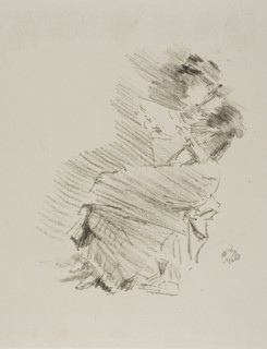Reading, 1879/87, James McNeill Whistler, American, 1834-1903, United States, Lithograph, in black