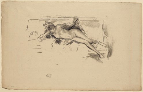Nude Model, Reclining, 1893, James McNeill Whistler, American, 1834-1903, United States, Transfer