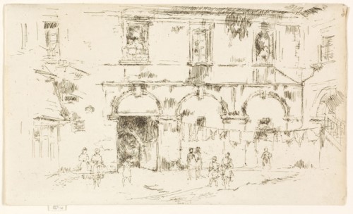 Court of the Monastery of St Augustine, Bourges, 1888, James McNeill Whistler, American, 1834-1903,