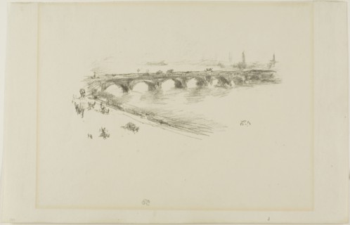 Evening, Little Waterloo Bridge, 1896, James McNeill Whistler, American, 1834-1903, United States,