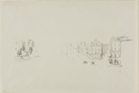 Two Trial Sketches: A. Grand Rue, Dieppe, B. An Interior, c. 1891, printed 1904, James McNeill
