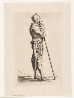 A Soldier Standing, in Profile, 1849, Charles Meryon (French, 1821-1868), after Salvator Rosa